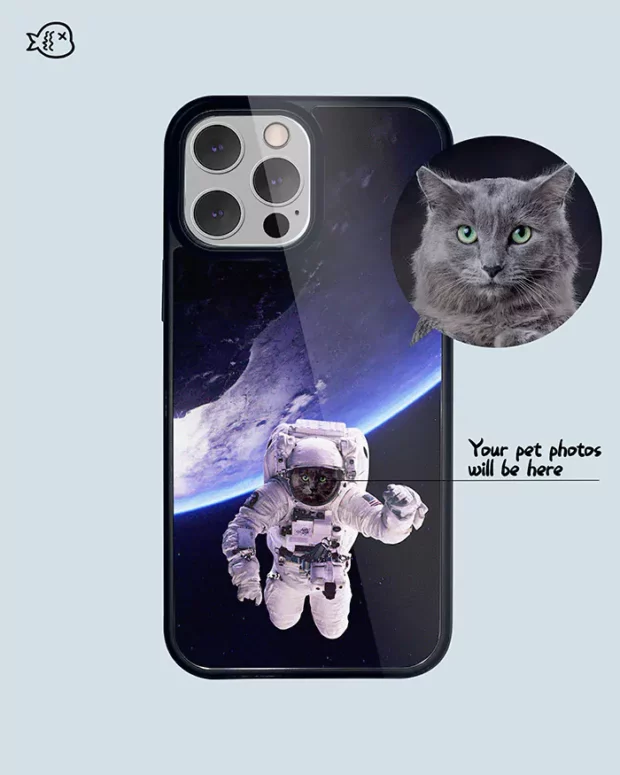 Funny Astronaut Outfit | Personalised Pet Portrait Case | Custom Pet Phone Case