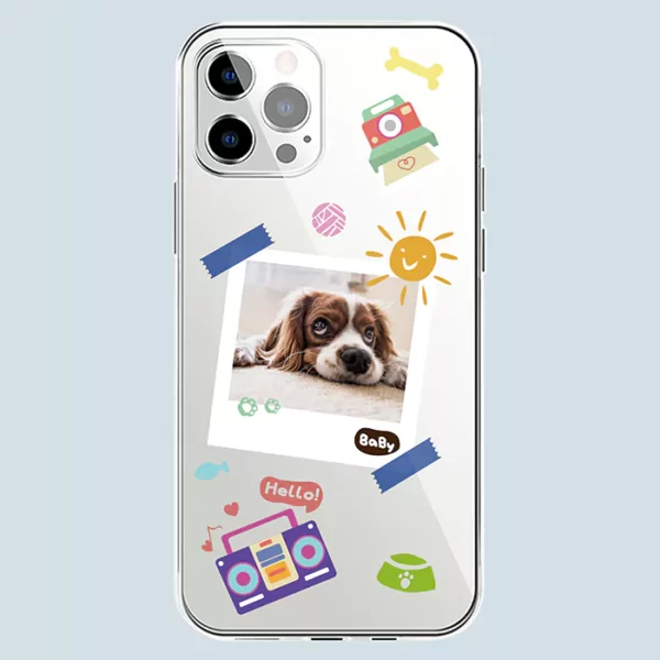 Personalized Pet Photo Phone Case, Cute Polaroid Photo Style, Dog Phone Case