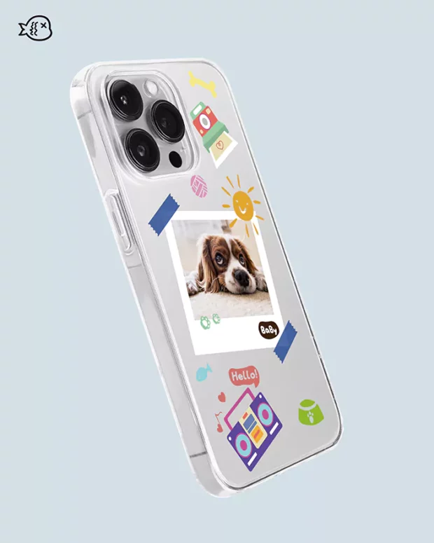 Personalized Pet Photo Phone Case, Cute Polaroid Photo Style, Dog Phone Case