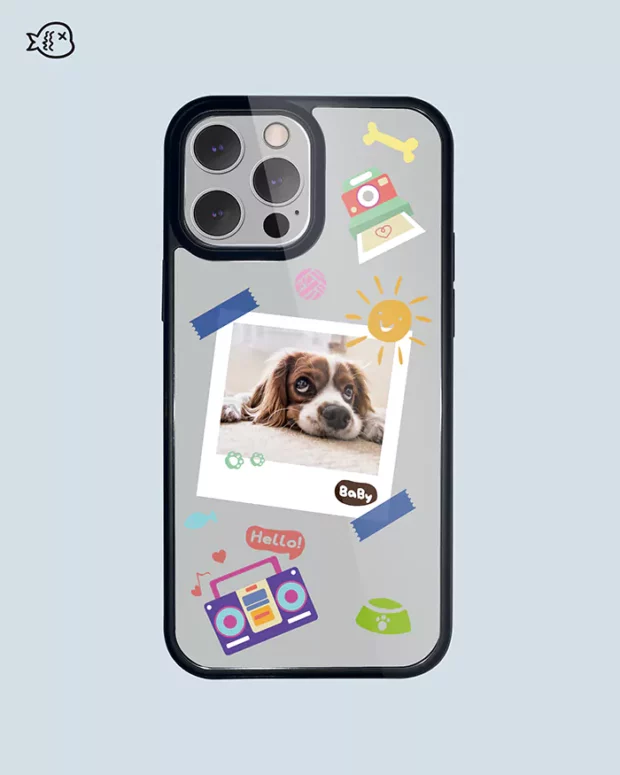 Personalized Pet Photo Phone Case, Cute Polaroid Photo Style, Dog Phone Case