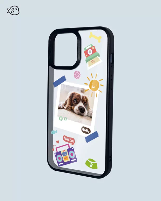 Personalized Pet Photo Phone Case, Cute Polaroid Photo Style, Dog Phone Case