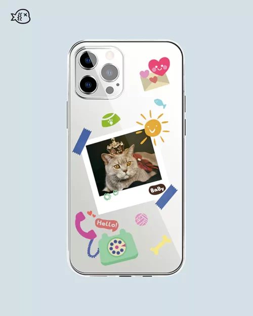 Personalized Pet Photo Phone Case, Cute Polaroid Photo Style, Cat Phone Case