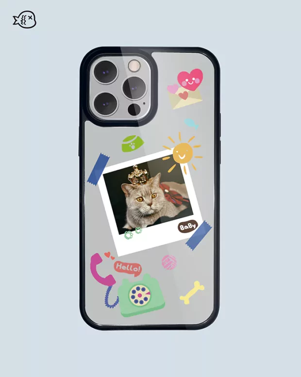 Personalized Pet Photo Phone Case, Cute Polaroid Photo Style, Cat Phone Case