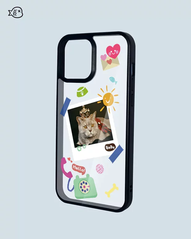 Personalized Pet Photo Phone Case, Cute Polaroid Photo Style, Cat Phone Case