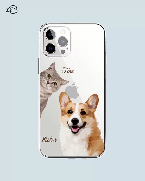 Custom pet illustrated phone case | Personalized Pet Portrait