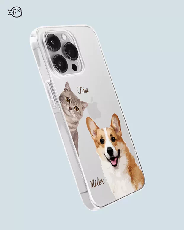 Custom pet illustrated phone case | Personalized Pet Portrait