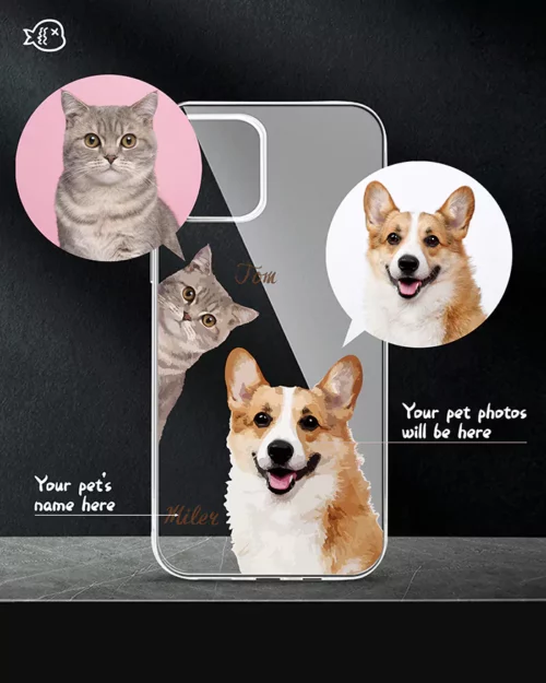 Custom pet illustrated phone case | Personalized Pet Portrait