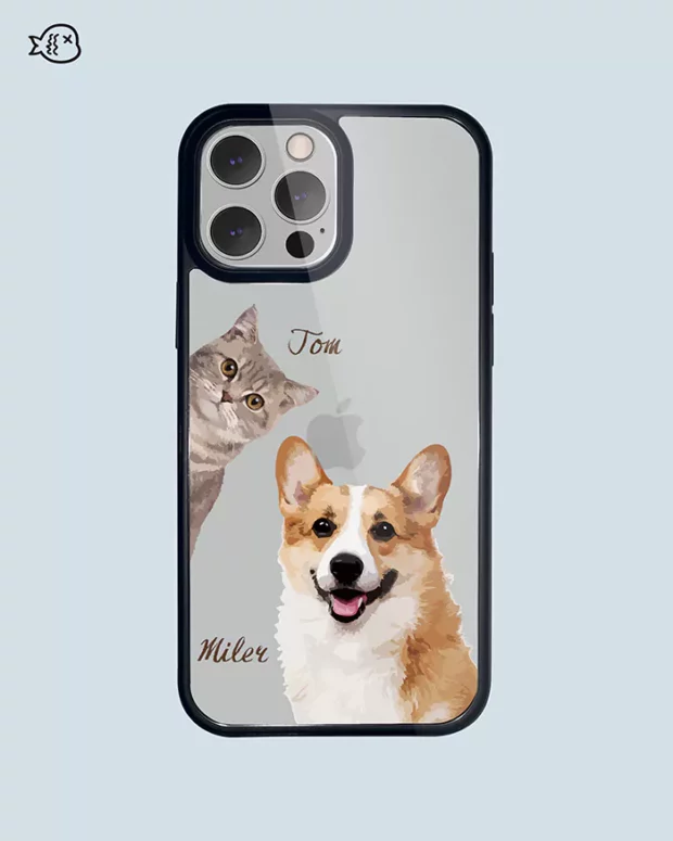 Custom pet illustrated phone case | Personalized Pet Portrait