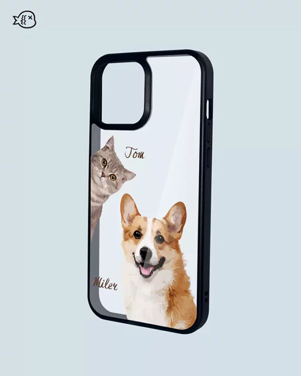 Custom pet illustrated phone case | Personalized Pet Portrait