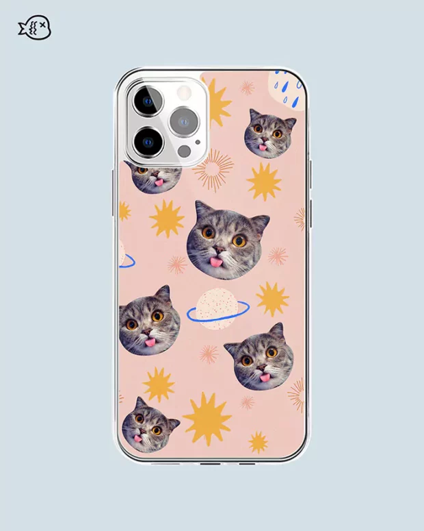 Personalized Pet Phone Case In Planet Pattern | Custom Pet Phone Case