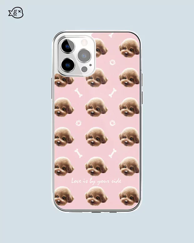 Personalized Pet Phone Case In Bone And Paw Pattern | Custom Pet Phone Case