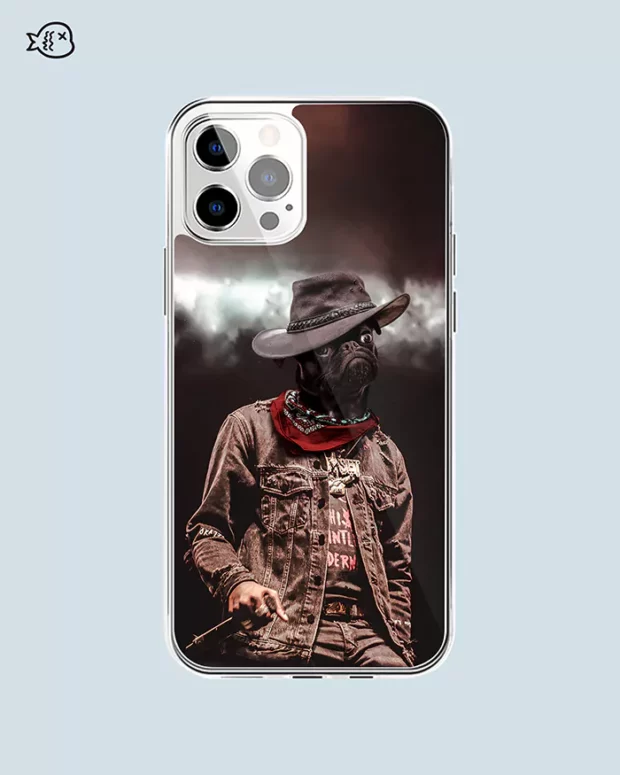 Funny Cowboy Outfit | Personalised Pet Portrait Case | Custom Pet Phone Case