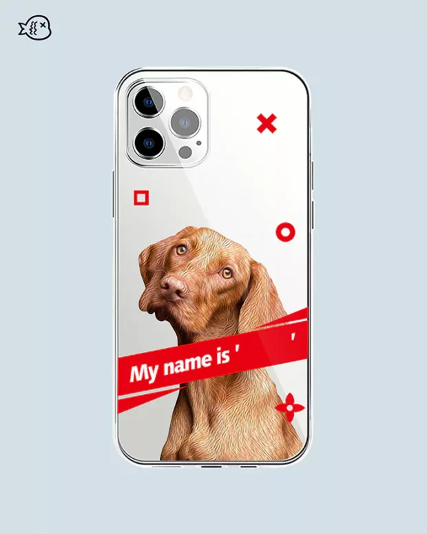 Illustration Personalized Pet Portrait Phone Case | Custom Pet Phone Case