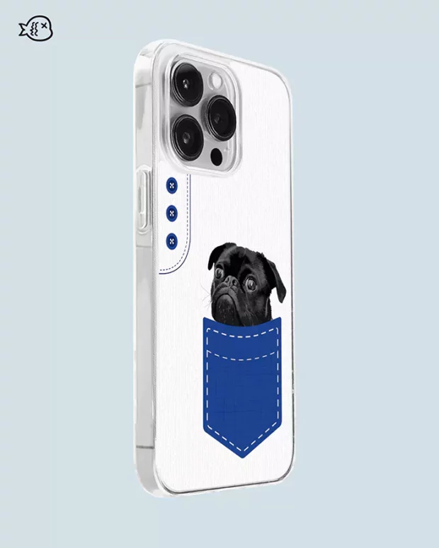 Personalized Pet Pocket Phone Case, Custom Pet Phone Case, Dog Illustration