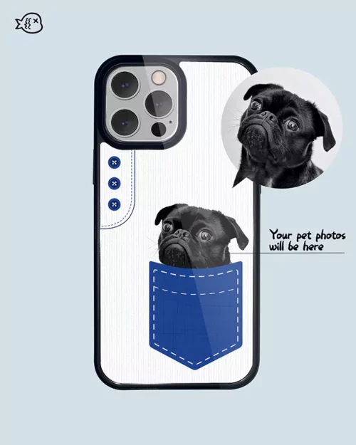 Personalized Pet Pocket Phone Case, Custom Pet Phone Case, Dog Illustration