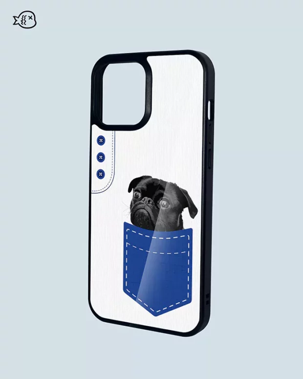 Personalized Pet Pocket Phone Case, Custom Pet Phone Case, Dog Illustration
