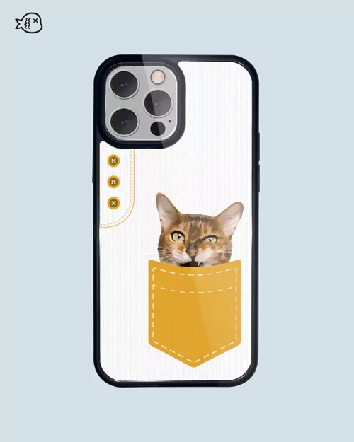 Personalized Pet Pocket Phone Case, Custom Pet Phone Case, Cat Illustration