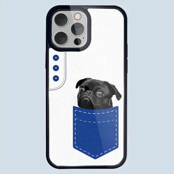 Personalized Pet Pocket Phone Case, Custom Pet Phone Case, Dog Illustration